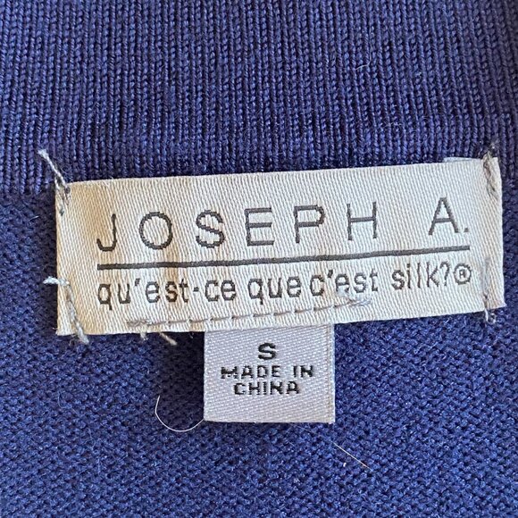 JOSEPH A. Navy Blue Rayon Fringe Hem Open Cardigan High-Low Sweater S - Picture 12 of 15